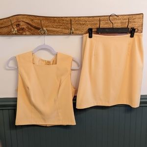 Vintage yellow top and skirt set
